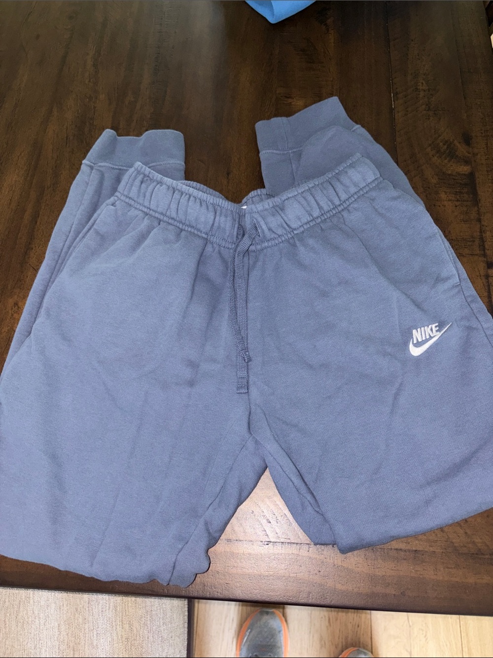 Nike Blue joggers with White Logo